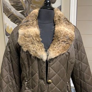 Jacket with rabbit fur